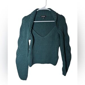 Express V-Neck Chunky Knit Sweater